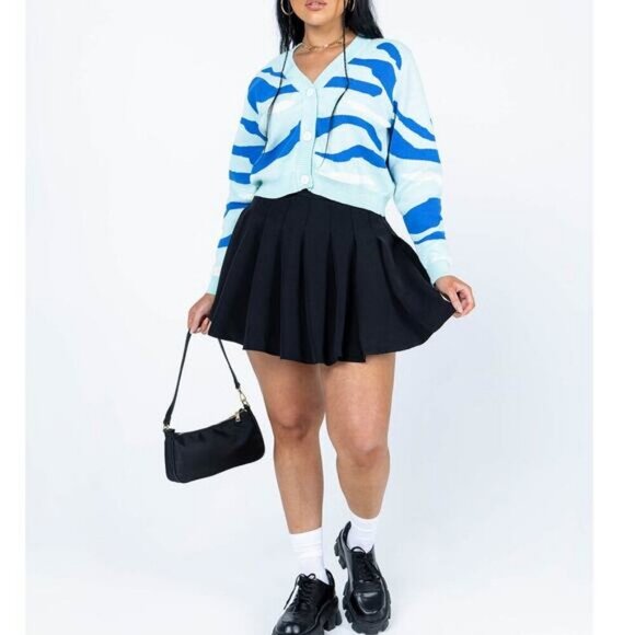 NWT PRINCESS POLLY Austin Knit Cardigan Blue Size Small / Medium - Picture 2 of 7